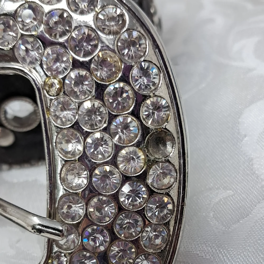 Genuine Leather Belt with Silver Accents - Picture 8 of 9